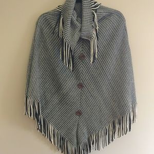 NWT Fringe Cowl Neck Poncho/ Sweater/ Cape